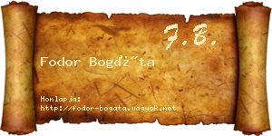 Fodor Bogáta névjegykártya